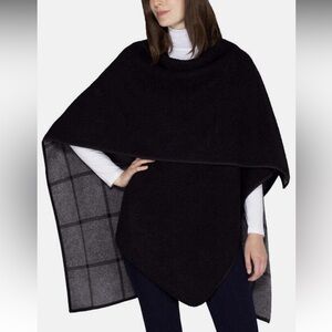 Ike Behar Reversible Wrap - Dark Gray Plaid / Black